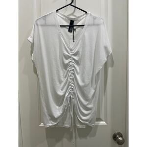 NWT Bobi Los Angeles Essentials Ruched Front Top - White Sz XS